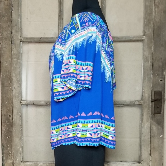 Flying Tomato top medium blue coral yellow green - Picture 2 of 4